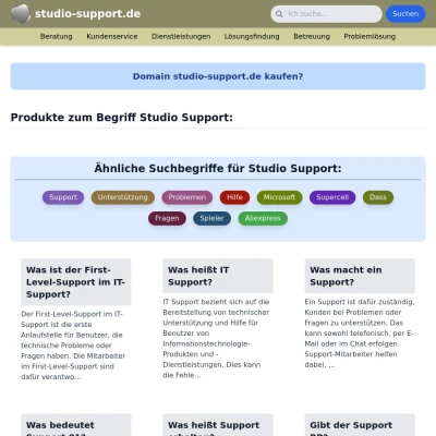 Screenshot studio-support.de