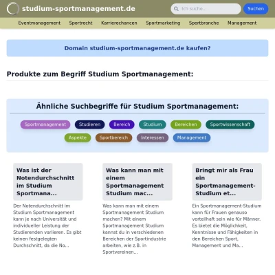 Screenshot studium-sportmanagement.de