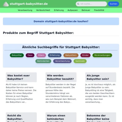 Screenshot stuttgart-babysitter.de