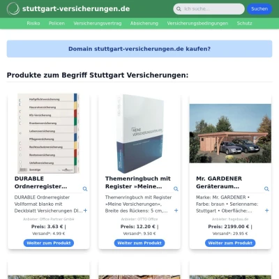 Screenshot stuttgart-versicherungen.de