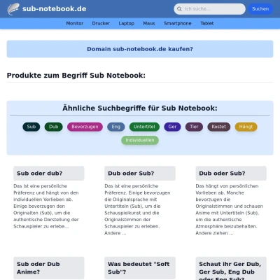 Screenshot sub-notebook.de