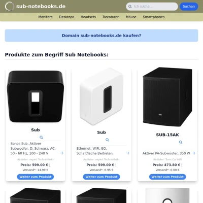 Screenshot sub-notebooks.de