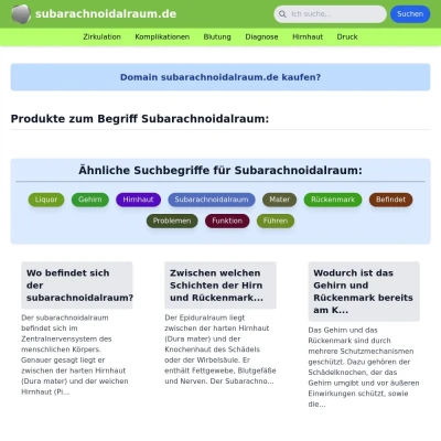 Screenshot subarachnoidalraum.de