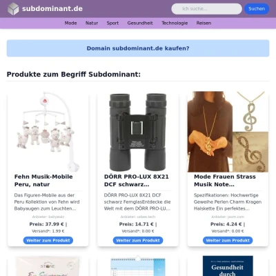 Screenshot subdominant.de