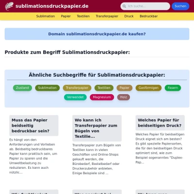 Screenshot sublimationsdruckpapier.de