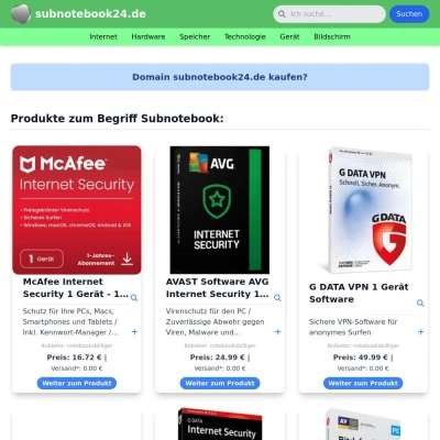 Screenshot subnotebook24.de