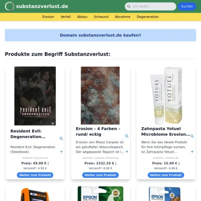 Screenshot substanzverlust.de