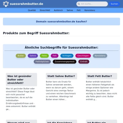 Screenshot suessrahmbutter.de