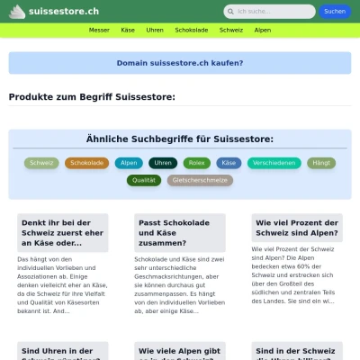 Screenshot suissestore.ch