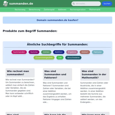 Screenshot summanden.de