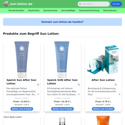 Screenshot sun-lotion.de