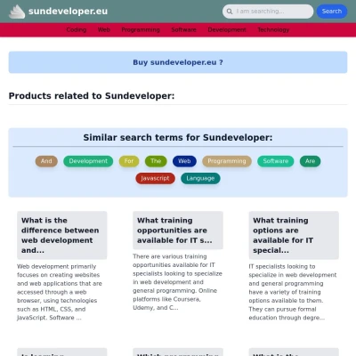 Screenshot sundeveloper.eu