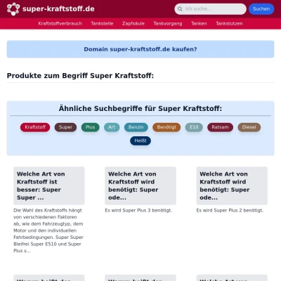 Screenshot super-kraftstoff.de