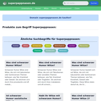 Screenshot superpappnasen.de