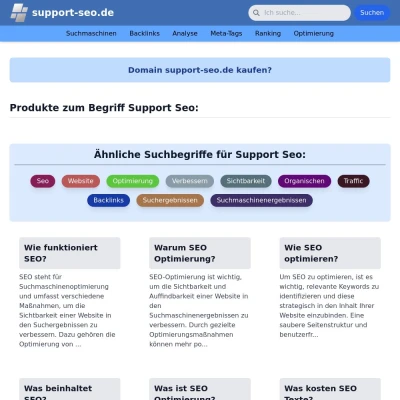 Screenshot support-seo.de