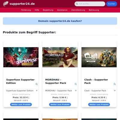 Screenshot supporter24.de