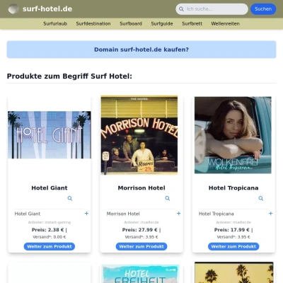 Screenshot surf-hotel.de