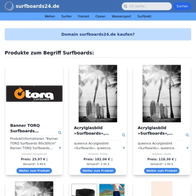 Screenshot surfboards24.de