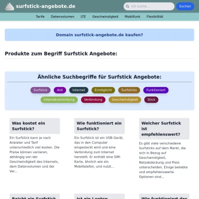 Screenshot surfstick-angebote.de