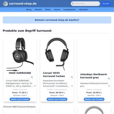 Screenshot surround-shop.de