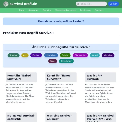 Screenshot survival-profi.de