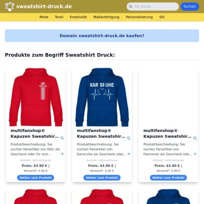 Screenshot sweatshirt-druck.de