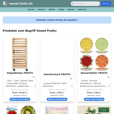 Screenshot sweet-fruits.de