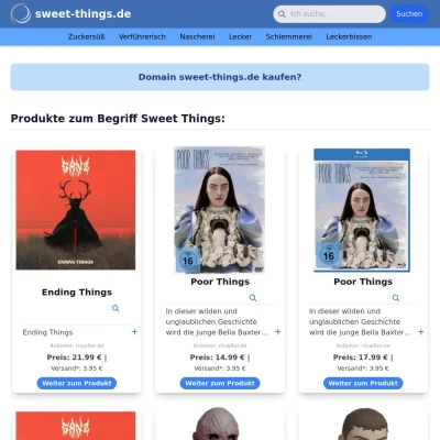 Screenshot sweet-things.de
