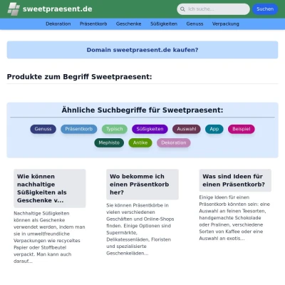 Screenshot sweetpraesent.de