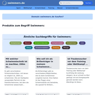 Screenshot swimmers.de