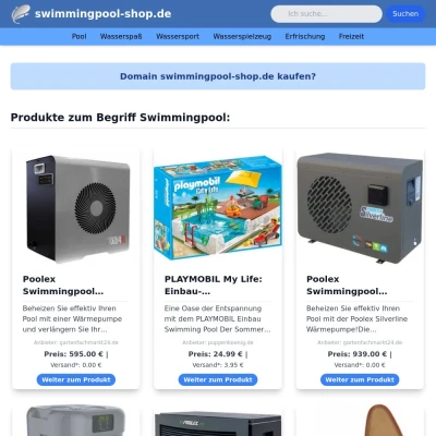 Screenshot swimmingpool-shop.de