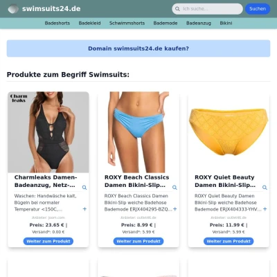 Screenshot swimsuits24.de