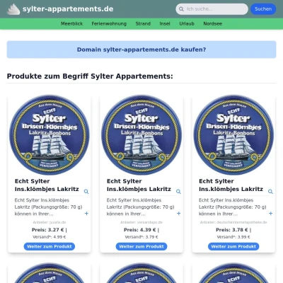 Screenshot sylter-appartements.de