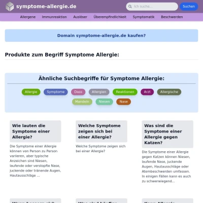 Screenshot symptome-allergie.de