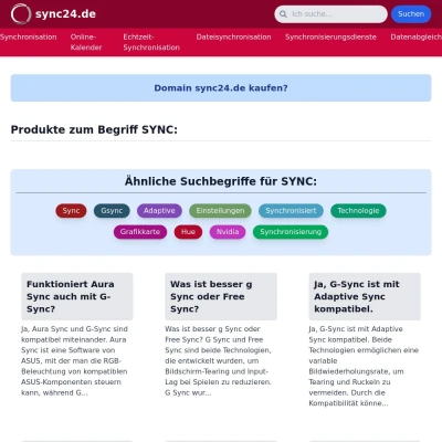 Screenshot sync24.de