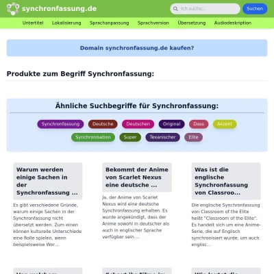 Screenshot synchronfassung.de