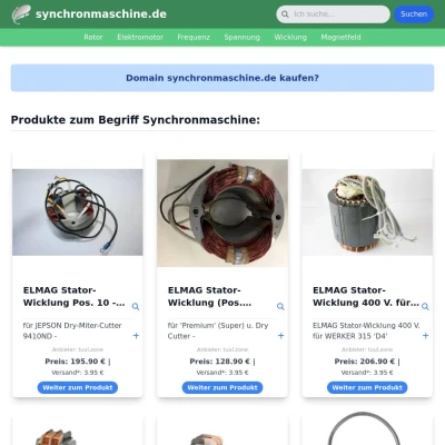 Screenshot synchronmaschine.de