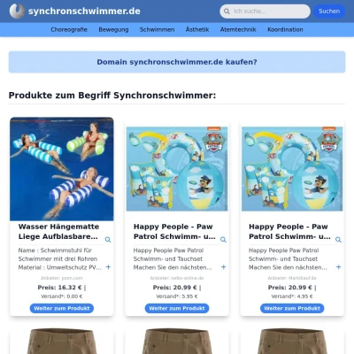 Screenshot synchronschwimmer.de