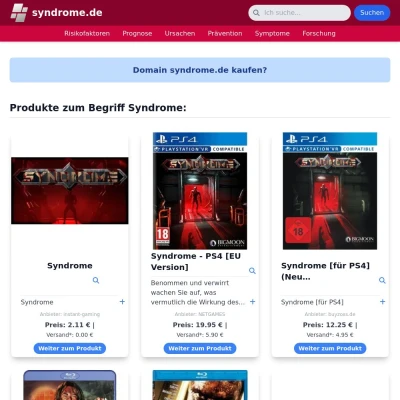 Screenshot syndrome.de