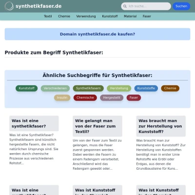 Screenshot synthetikfaser.de