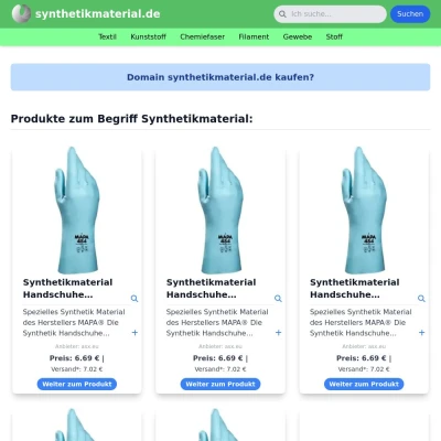 Screenshot synthetikmaterial.de