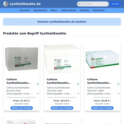 Screenshot synthetikwatte.de