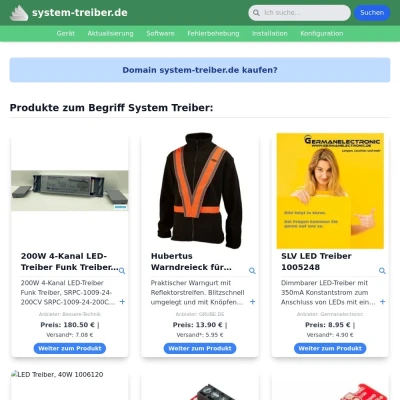 Screenshot system-treiber.de