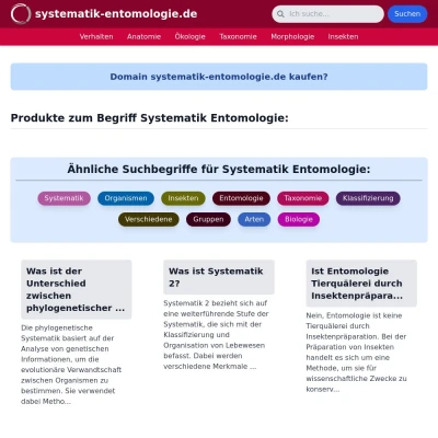 Screenshot systematik-entomologie.de