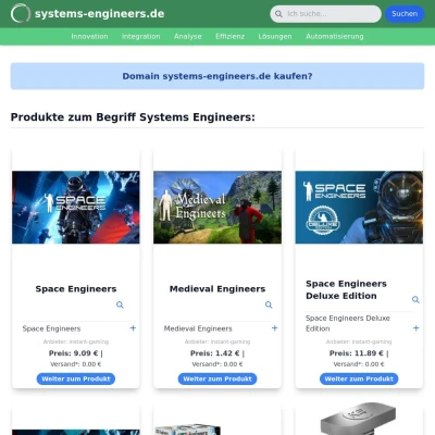 Screenshot systems-engineers.de