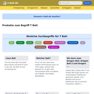 Screenshot t-ball.de