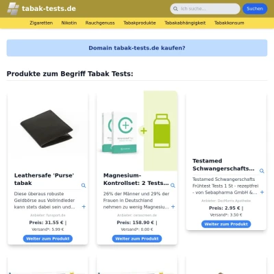 Screenshot tabak-tests.de