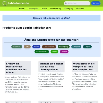 Screenshot tabledancer.de