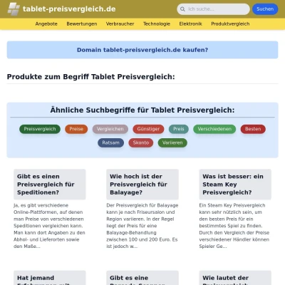 Screenshot tablet-preisvergleich.de