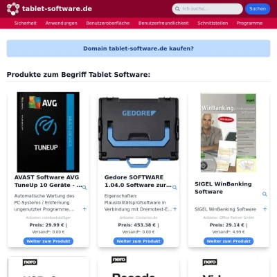 Screenshot tablet-software.de